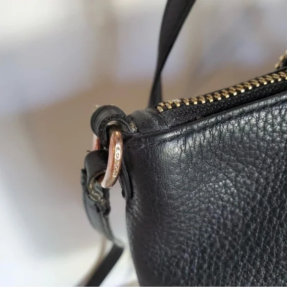 Coach Mini Kelsey Black Pebble Leather Bag F57563 - Picture 9 of 14